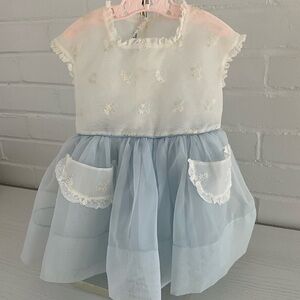 classic vintage toddler girl organza lace sleeveless dress by youngland size 2T